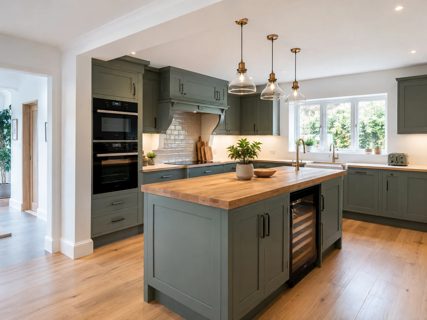 Completed SWD Joinery fitted kitchen with cabinetry and timber worktop